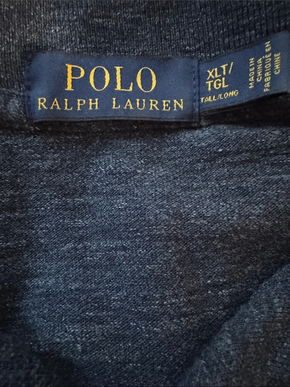 POLO Ralph Lauren Heathered Navy Polo Red Logo size XLT/TGL (Tall/Long)